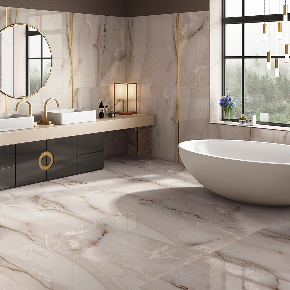 Керамогранит Laparet Onyx Smoke светло-серый полированный 600х600х9 мм (4 шт.=1,44 кв.м)