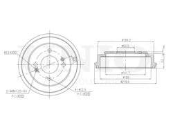 Барабан тормозной задний UNIO BRD-10043