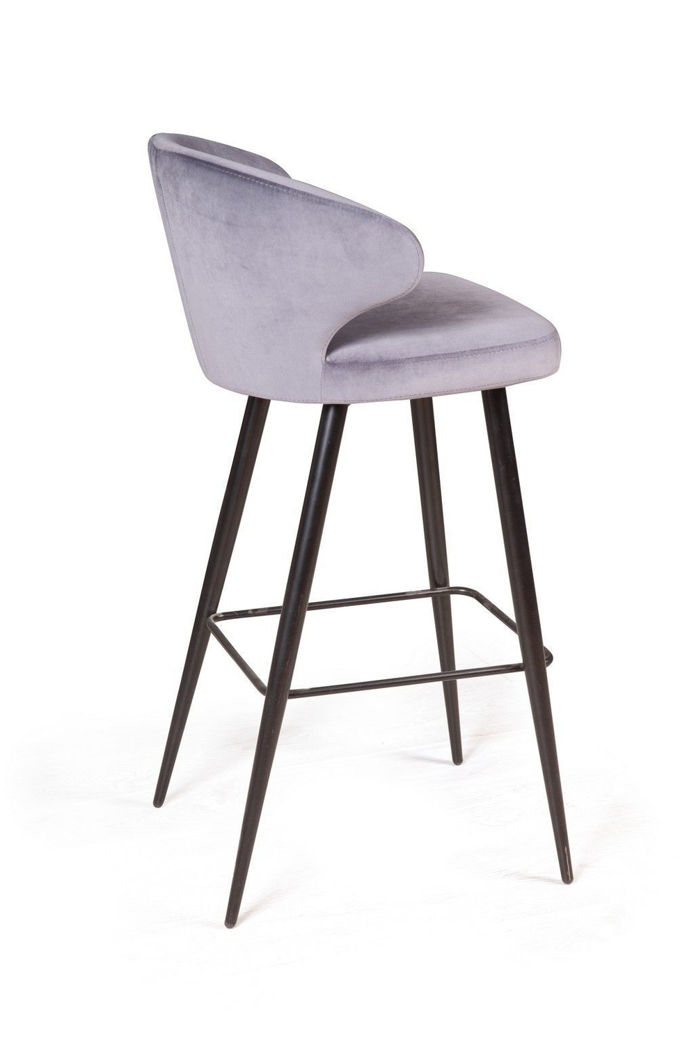 Стул барный Richard, бархат светло-серый 26