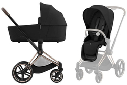 Коляска Cybex Priam IV Rosegold complete и автокресло Cloud G i-Size Almond Beige Plus 3 в 1 Sepia Black