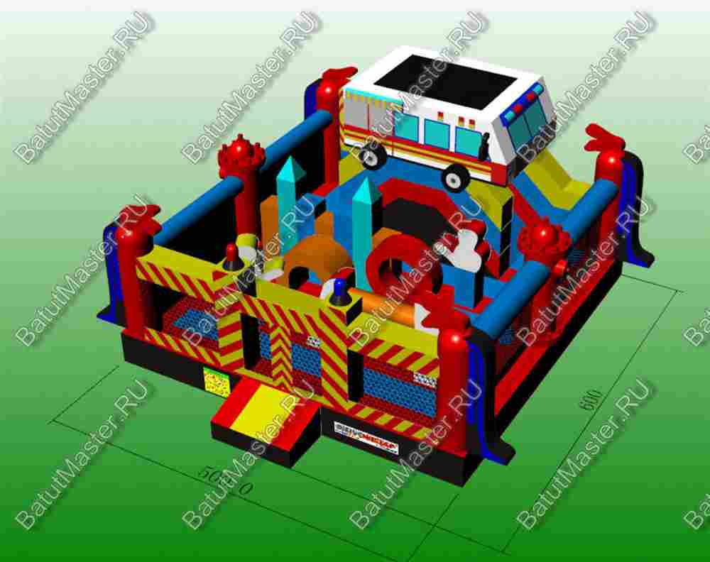 Надувной батут "Пожарная площадка" 6*5*4 м