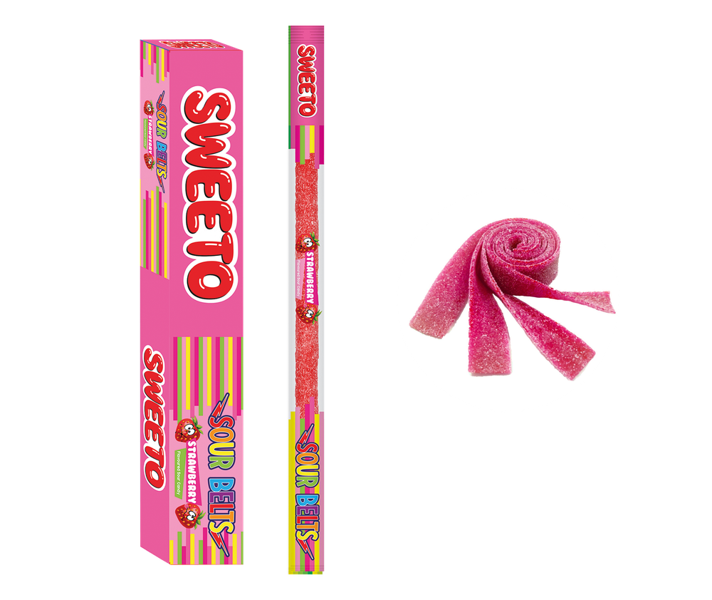 Мармелад SWEETO Кислый ремешок Клубника 15г*54шт (12бл)