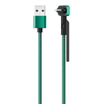 Кабель Olmio Stand, USB 2.0 - lightning, 1.2м, 2.1A, зеленый