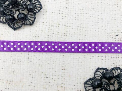 Лента репсовая в горошек, ш. 1 см