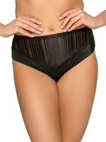 Трусики-слипы с вставками из сетки в полоску (Размер: S) (Цвет: черный)