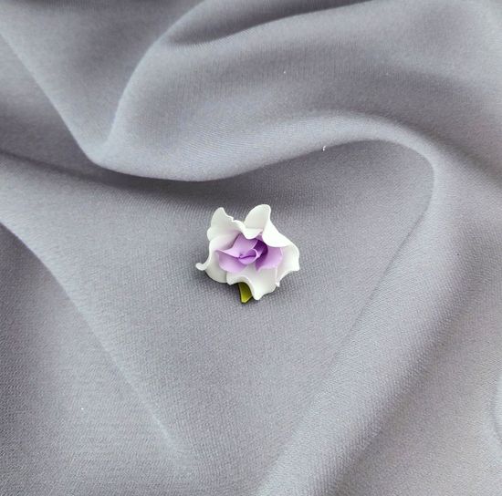 Цветы из латекса (фоамарина) бело-красный 4.5 см, набор 5 штук