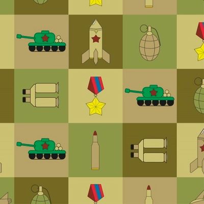 В квадратиках военные символы