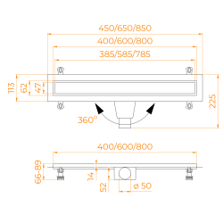 Душевой лоток Drain Leo-31Gb (400)