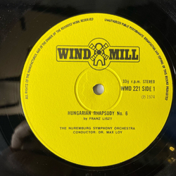 Винтажная виниловая пластинка LP Liszt Лист, The Nuremburg Symphony Orchestra, Dr Max Loy, Rato Tschupp, Венгерская Рапсодия Hungarian Rhapsody No 6 (Англия 1974)