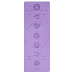 Каучуковый йога коврик Chakras Purple c разметкой 185*68*0,45 см