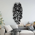 Декоративное панно на стену из металла "Огненный тигр"