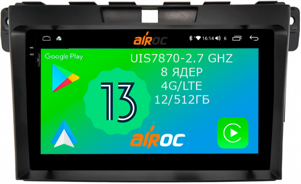 Магнитола для Mazda CX-7 2006-2012 - Airoc 2K AU-2402 на Android 13, TS20, 12/512Гб, SIM-слот