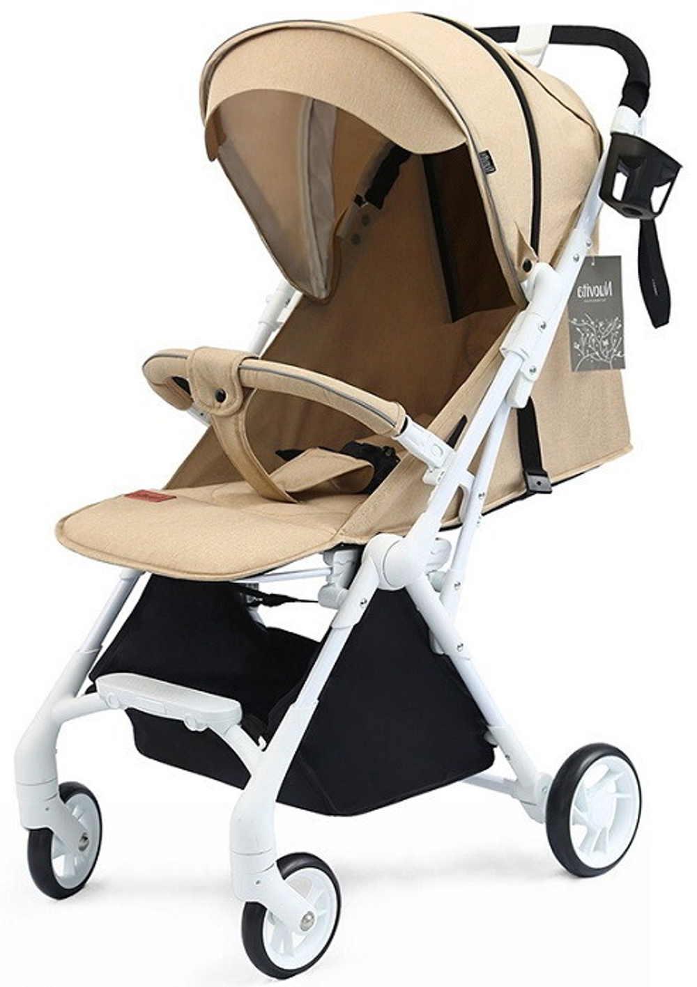 Детская прогулочная коляска Nuovita Sfera Бежевый, Белый