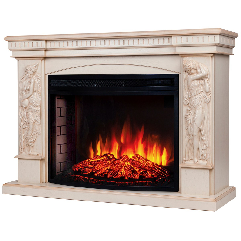 Электрокамин RealFlame Diva 33 WT белый дуб с бронзовой патиной с очагом Firespace 33 S IR