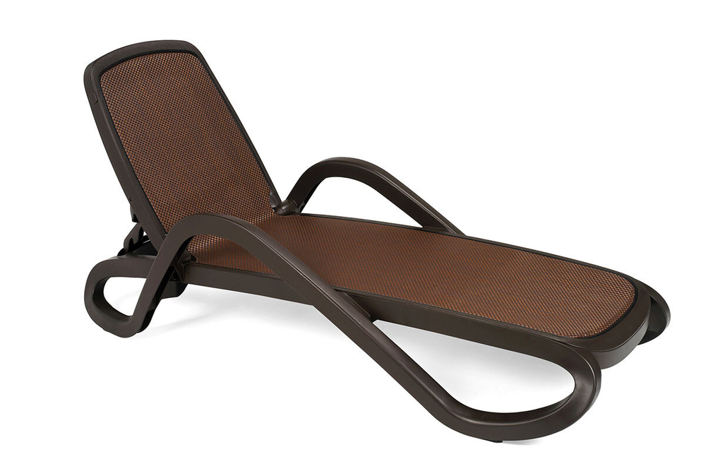 Шезлонг Nardi Alfa с подлокотниками, коричневый-кофе