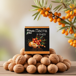Паста к сыру облепиховая с грецким орехом
