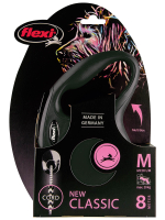 Поводок-рулетка Flexi New Classic S. Трос 8 м. для собак до 20 кг. Черный