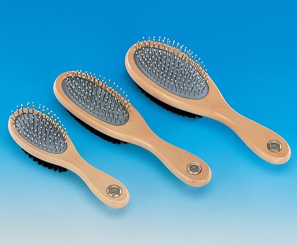 Щетка для собак двухсторонняя деревянная средняя  Nobby