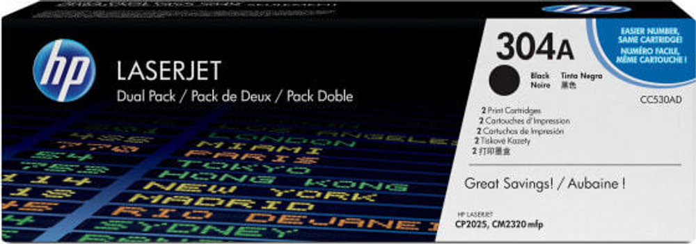 HP 304L Economy Black Original LaserJet Toner Cartridge тонерный картридж 1 шт Подлинный Черный CC530L