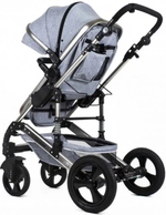 Коляска-трансформер 3В1 с автолюлькой Luxmom 555 Серый текстиль