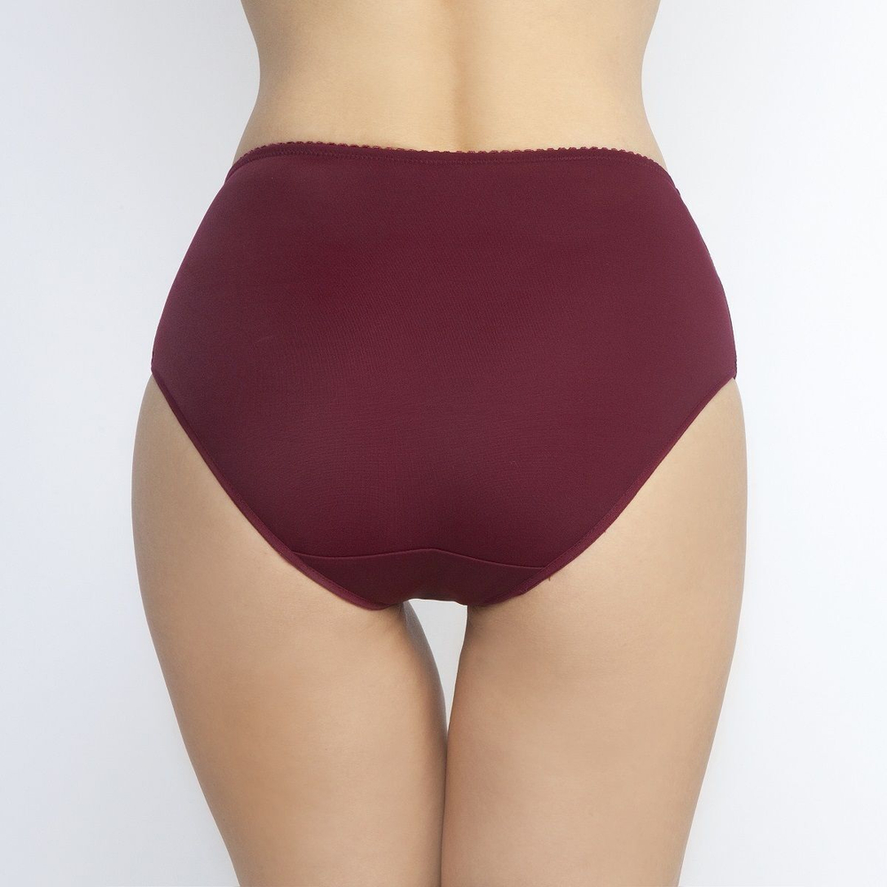 Трусы-слипы со средней посадкой и кружевными вставками (Размер: 48) (Цвет: пудровый)