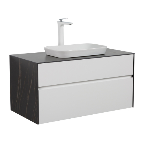 Тумба с раковиной Black&White Universe 100 см U907.1000-1 white matt / lauren gold