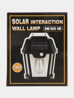 Светильник уличный настенный на солнечной батарее с датчиком движения, для дачи дома