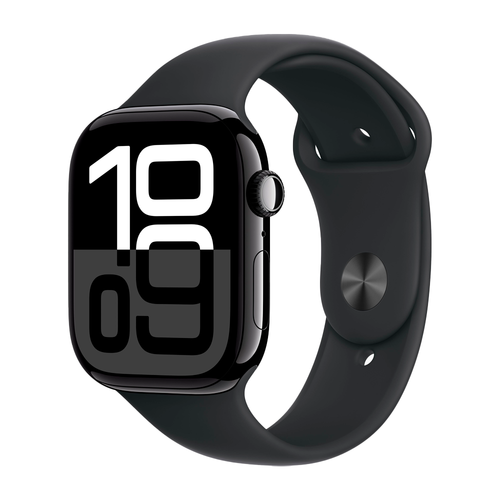 Умные часы Apple Watch Series 10 GPS, 46mm, Jet Black Aluminium Case with Sport Band S/M, Black (Черный)