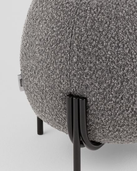 Пуф Флик new ткань букле тёмно-серый