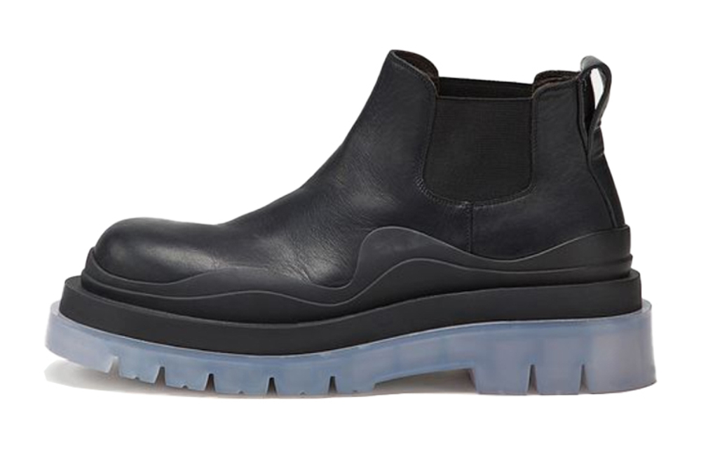 Bottega Veneta Tire Chelsea BV Tire Top Grain Cow Leather Ankle Length Chelsea Boots Women"s Black