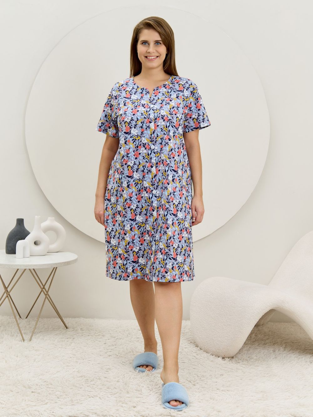 Халат Рейна Виотекс СЕРО-ГОЛУБОЙ