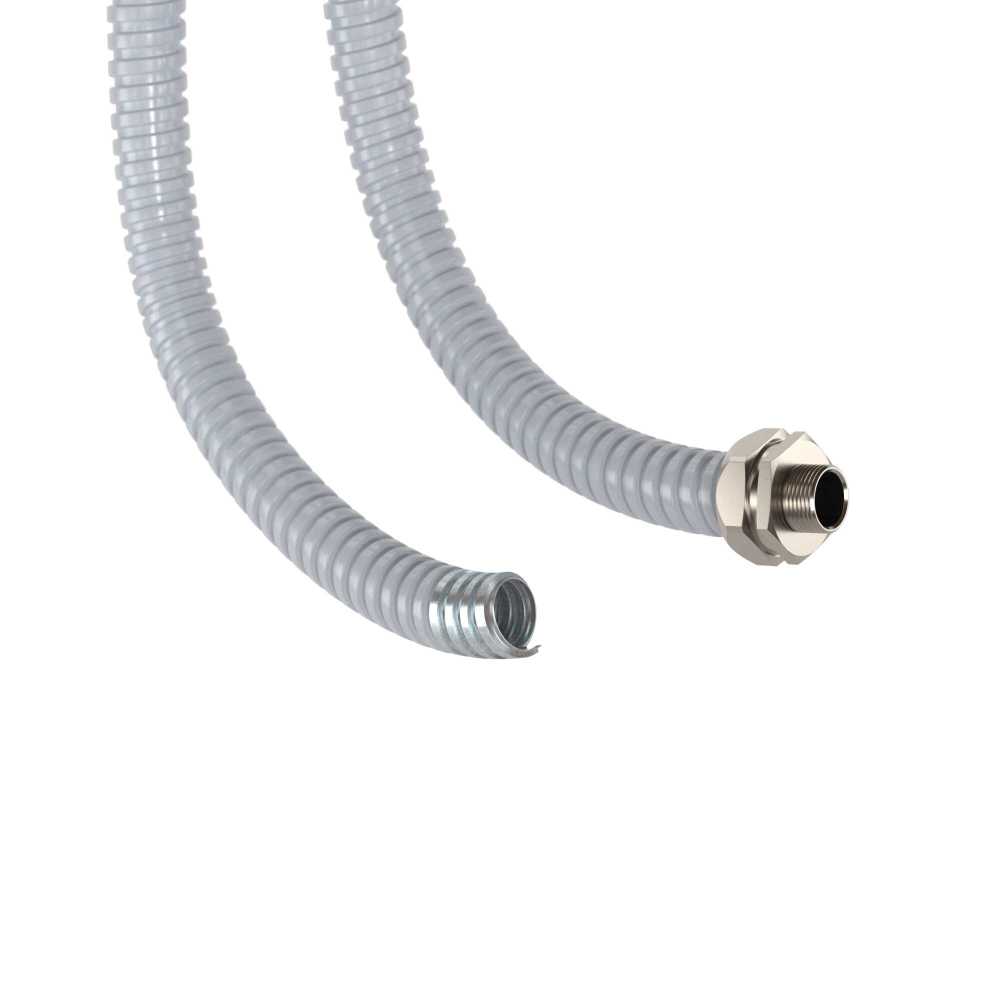 Металлорукав DN 20мм в герметичной ПВХ изоляции, Dвн 20,5 мм, Dнар 25,5, 50 м, цвет серый