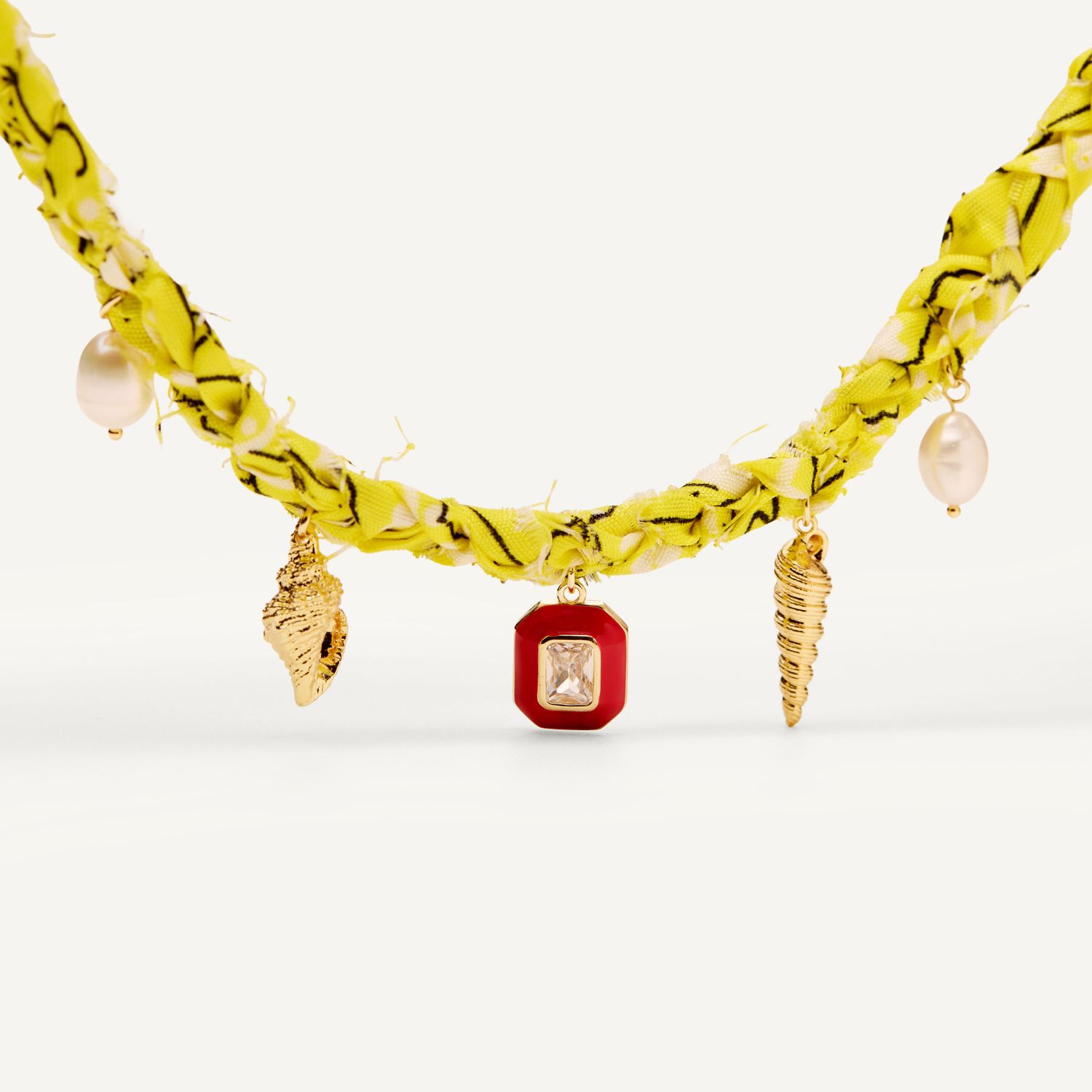 Колье Braded Bandana Necklace - Yellow