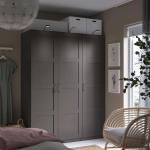 Дверь с петлями -  BERGSBO IKEA/ БЕРГСБУ ИКЕА, 195х50 см,  серый
