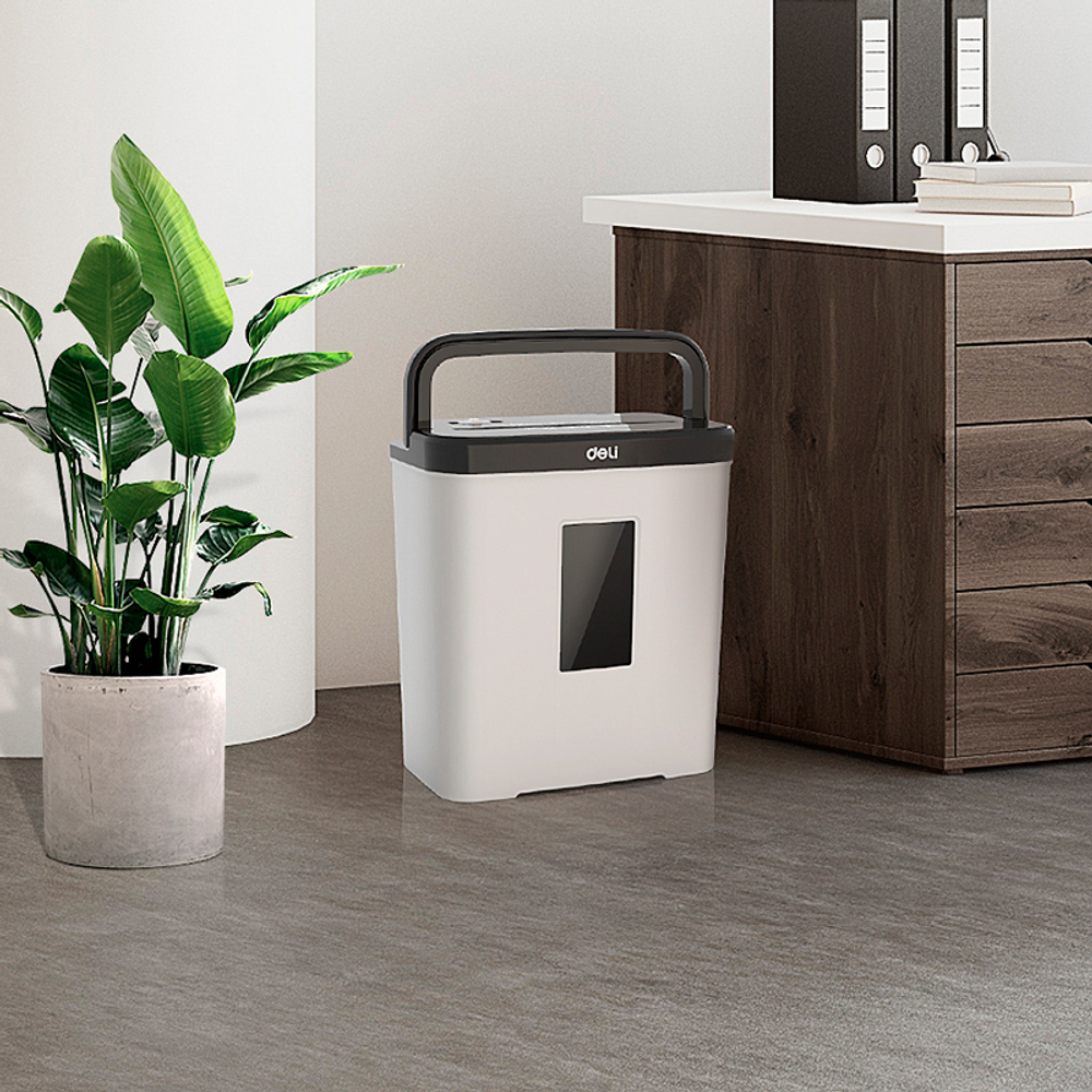 Шредер Deli, 4 уровень секретности (4х25 мм), 5 листов, 12 литров