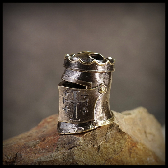 Темлячная бусина "Шлем Ричарда" для ножей , латунь