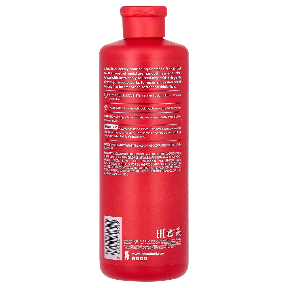 Lee Stafford, питательный шампунь с аргановым маслом, для сухих, тусклых и жестких волос, 500 мл (16,9 жидк. унции)