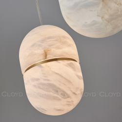 Подвесной светильник Cloyd DILEMMA-B P1 / Ø14 см - алебастр - латунь (арт.12348)