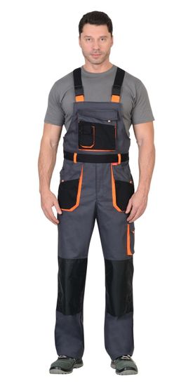 Полукомбинезон "Сириус-Манхеттен" (т.серый/черный/оранжевый)