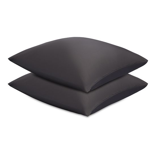 Набор наволочек из премиального сатина темно-серого цвета из коллекции essential, 70х70 см