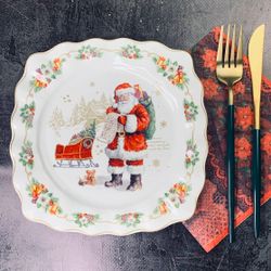 Lenardi 205-310 Набор из 6 тарелок 19см НОВЫЙ ГОД в под.уп.(х12)Фарфор