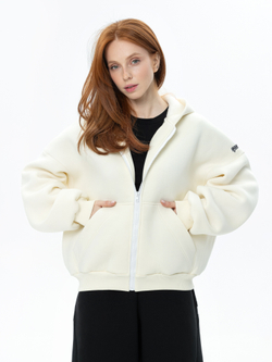 Толстовка oversize на молнии из футера