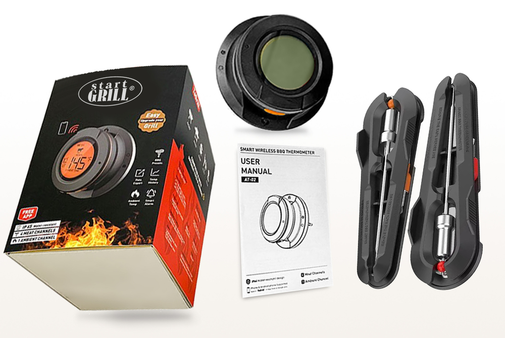 Цифровой термометр Model 4, четырехканальный, 2 термощупа, BT