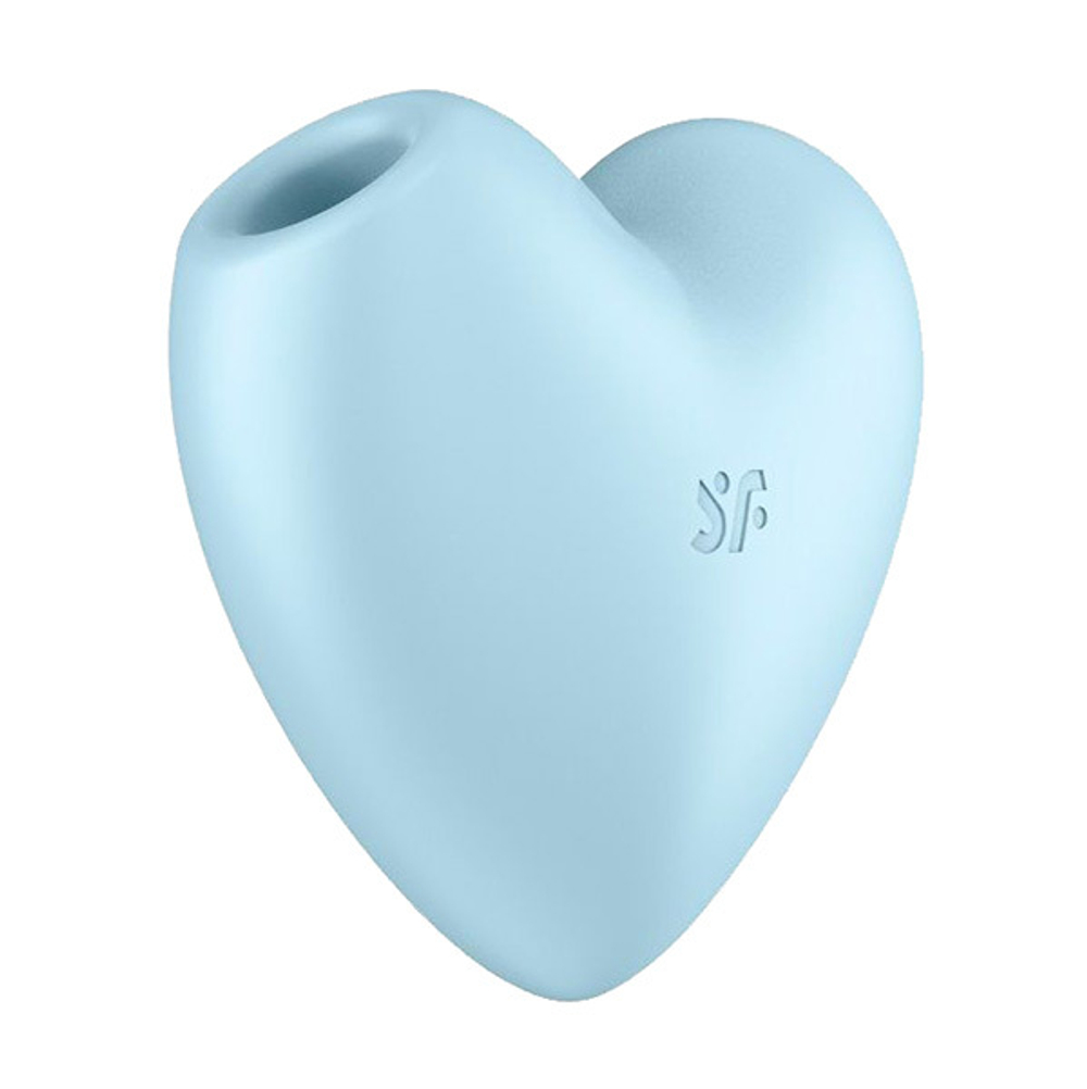 Голубой вибромассажер с вакуум-волновой стимуляцией Satisfyer Cutie Heart