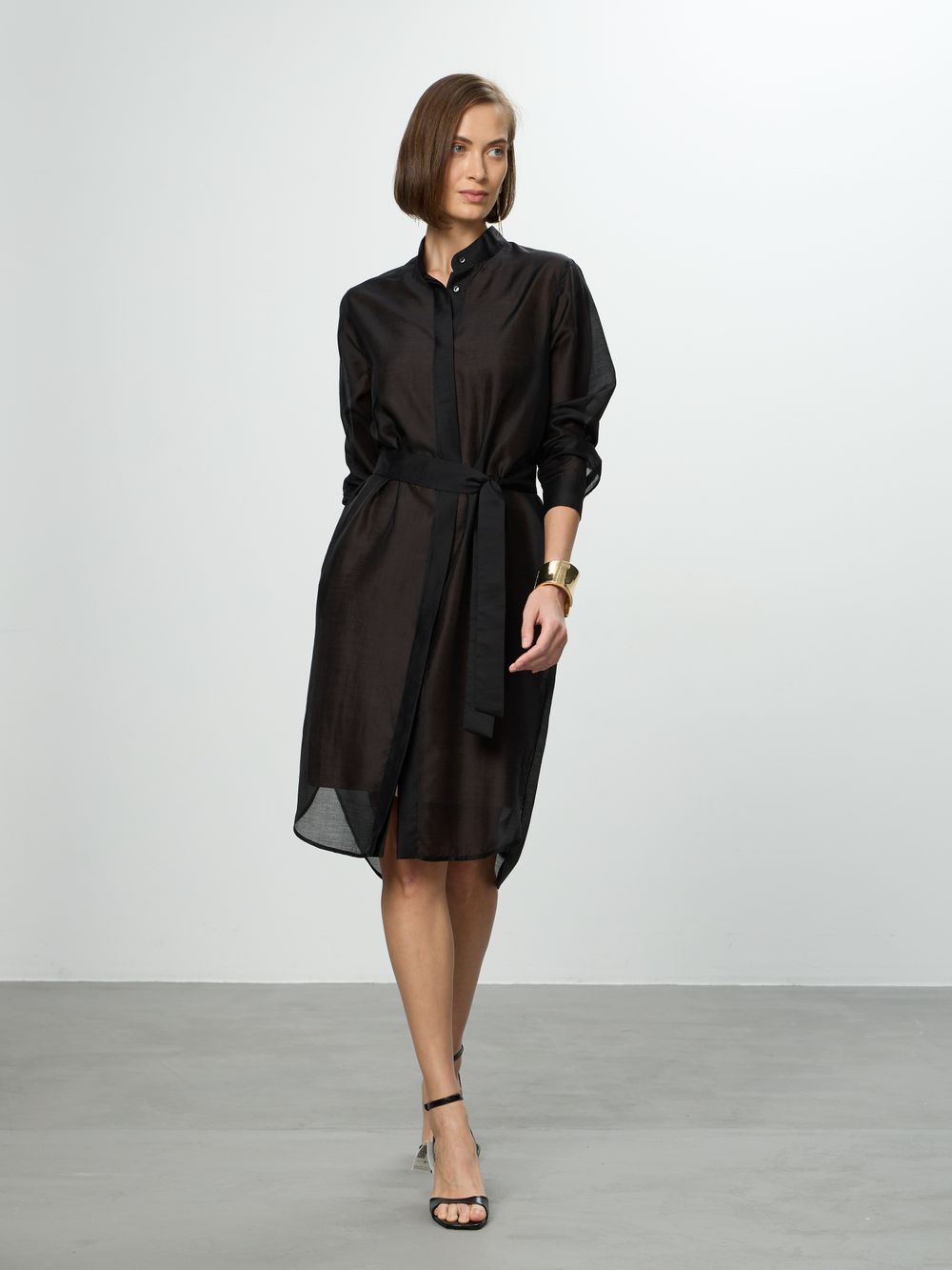 Платье Леон черный шифон