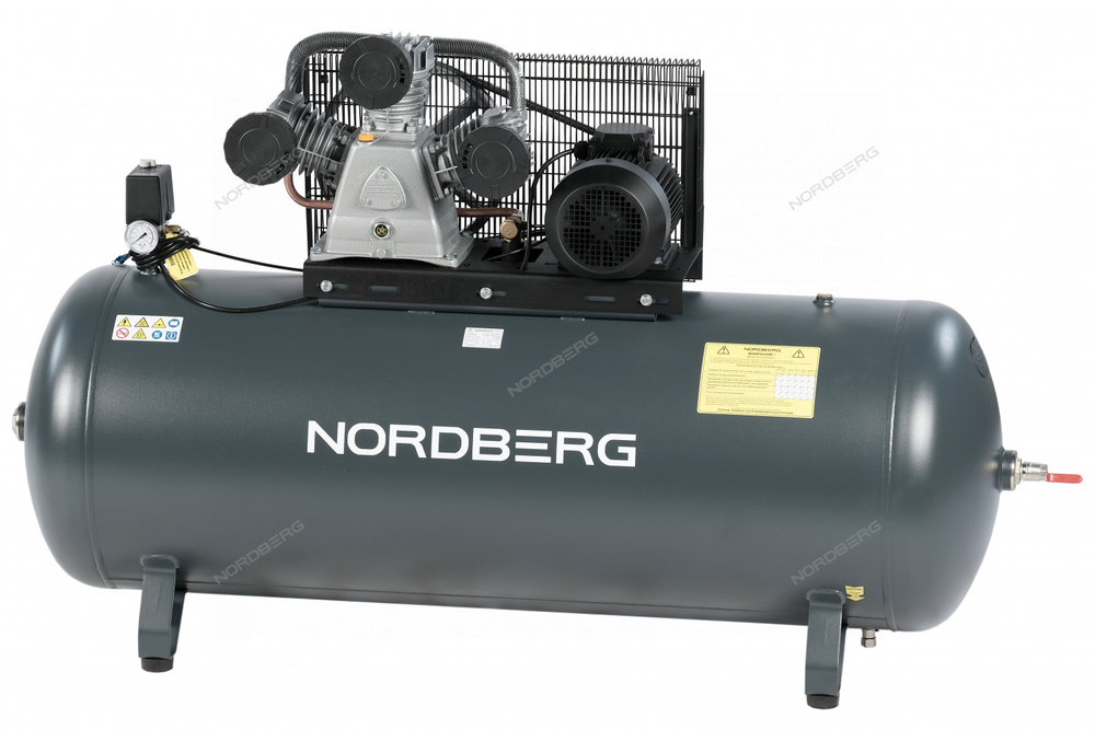 Компрессор поршневой с ременной передачей 380В, ресив. 500л, 950л/мин NORDBERG NCP500/950