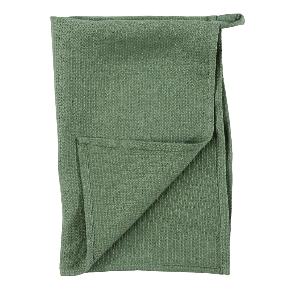 Полотенце кухонное вафельное из умягченного льна мятного цвета из коллекции essential, 47x70 см