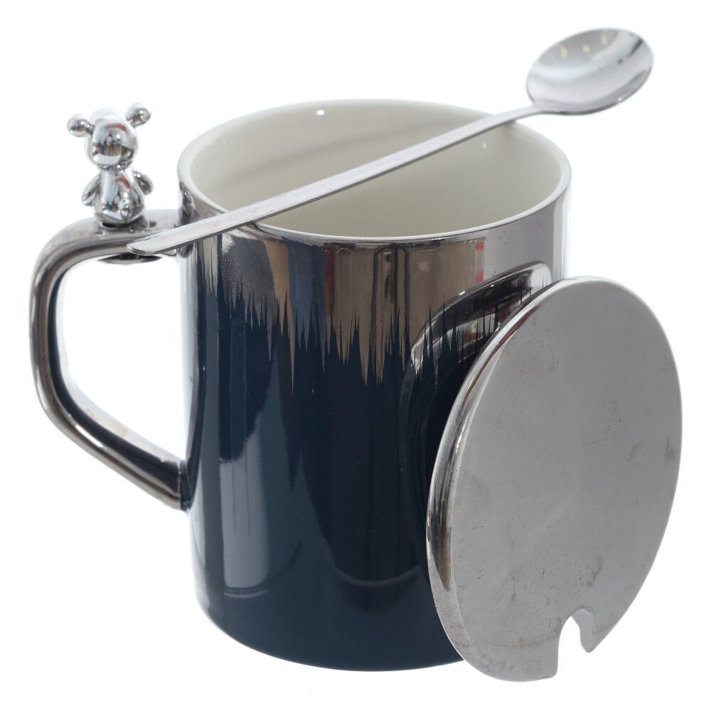 GAEM Кружка с крышкой и ложкой, 330 мл, L12 W8 H12,5 см, 4в.