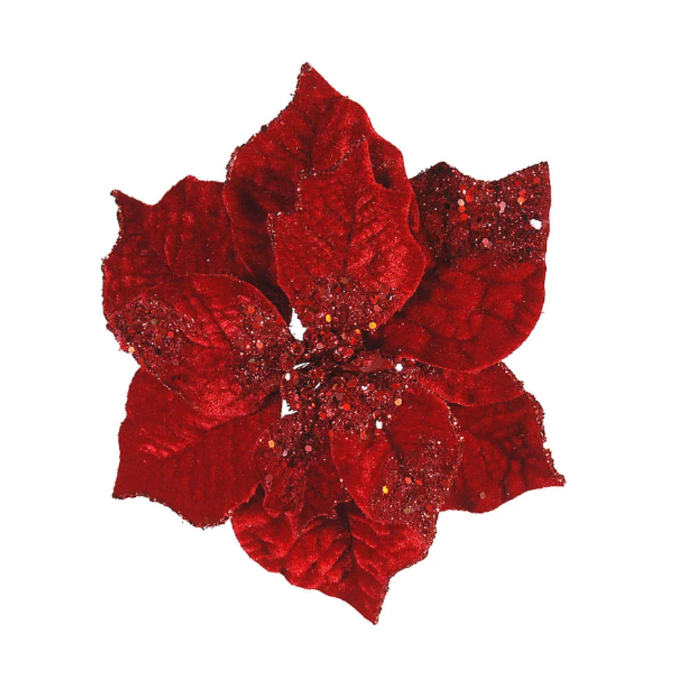 Пуансеттия красная бархатная 25 cm