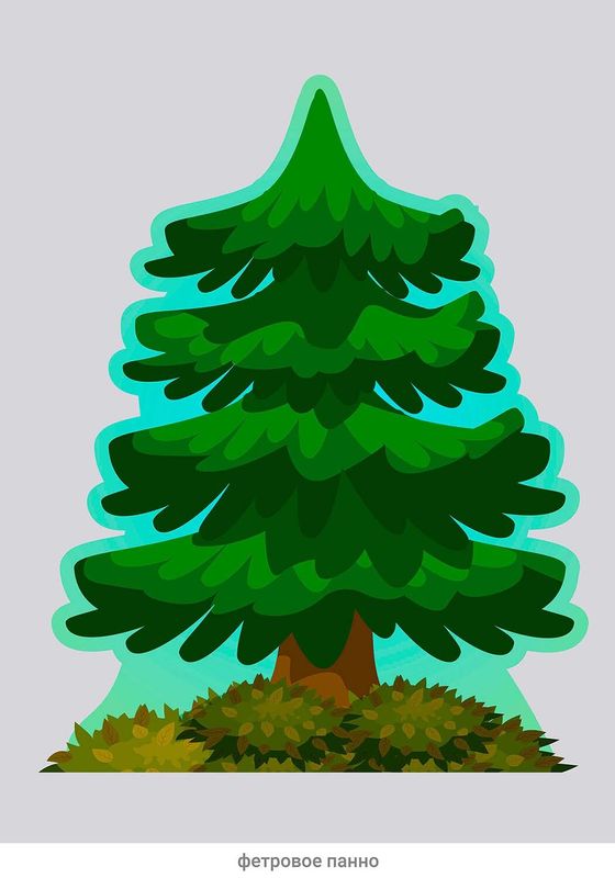 Декорация из фетра Ель зеленая 1